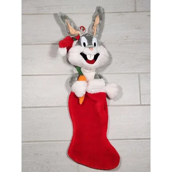 Vintage 25" 1991 Bugs Bunny Looney Tunes Warner Bros Christmas Stocking Plush - Picture 1 of 5
